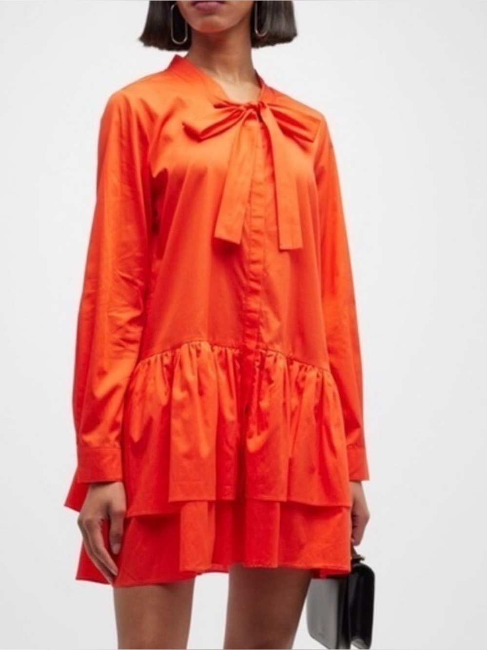 HARSHMAN Anthropologie Laverne Dress in Coral - NWT Cotton Ruffled Mini Dress